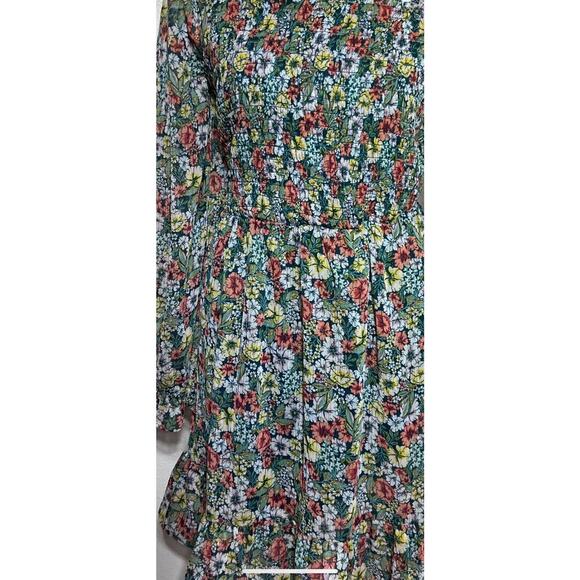 Lauren Conrad Green Floral Smocked Dress Sz Medium Cottagecore New - Picture 12 of 12